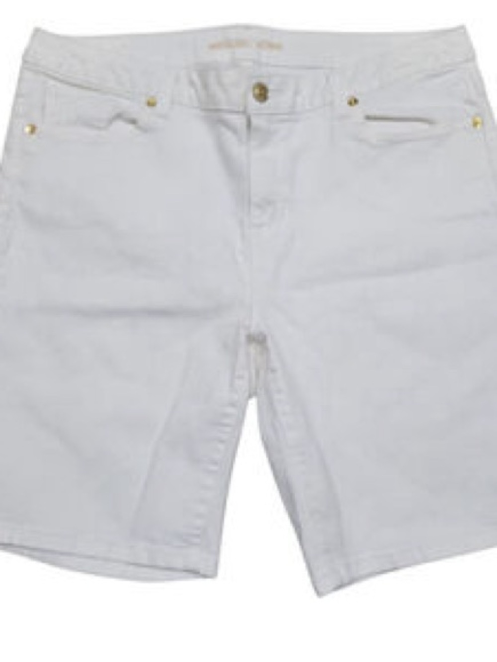 Michael Kors White Men's Denim Shorts with Gold Hardware